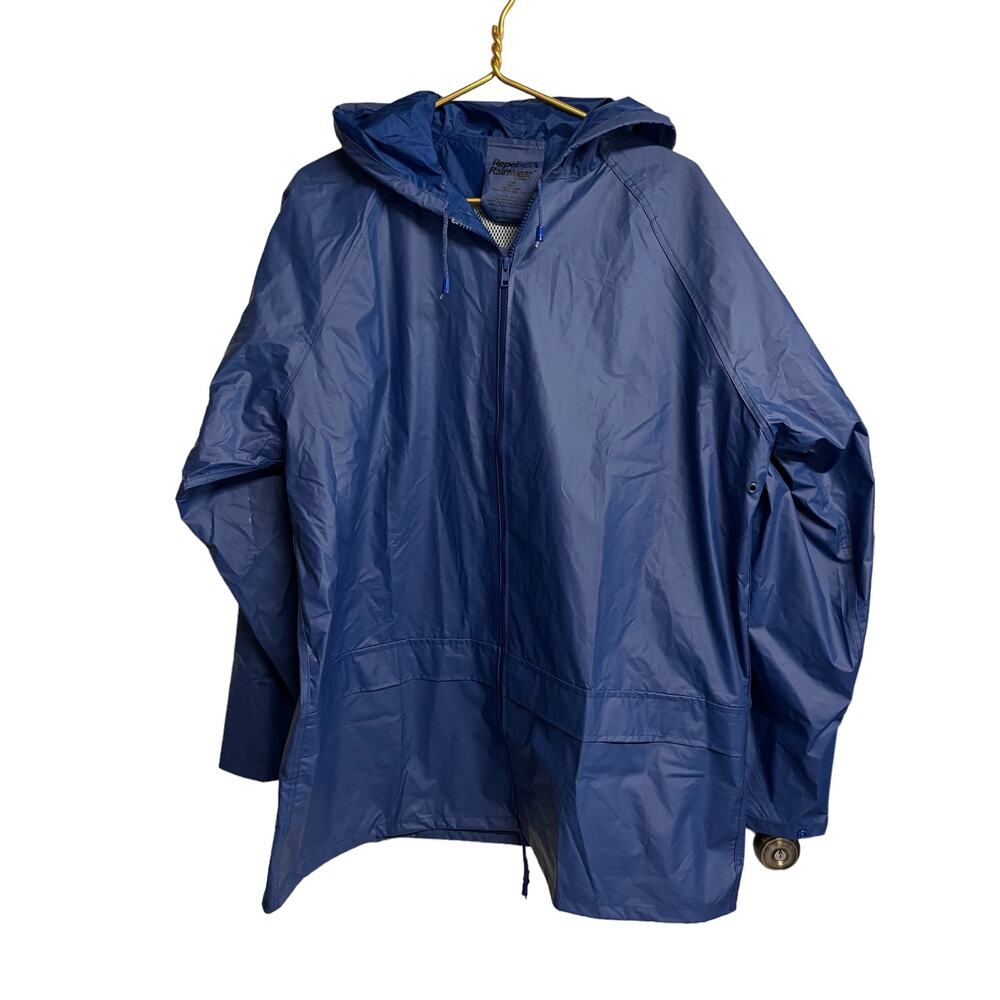 Repel Rainwear Blue Large raincoat Style 13340 zip front never worn